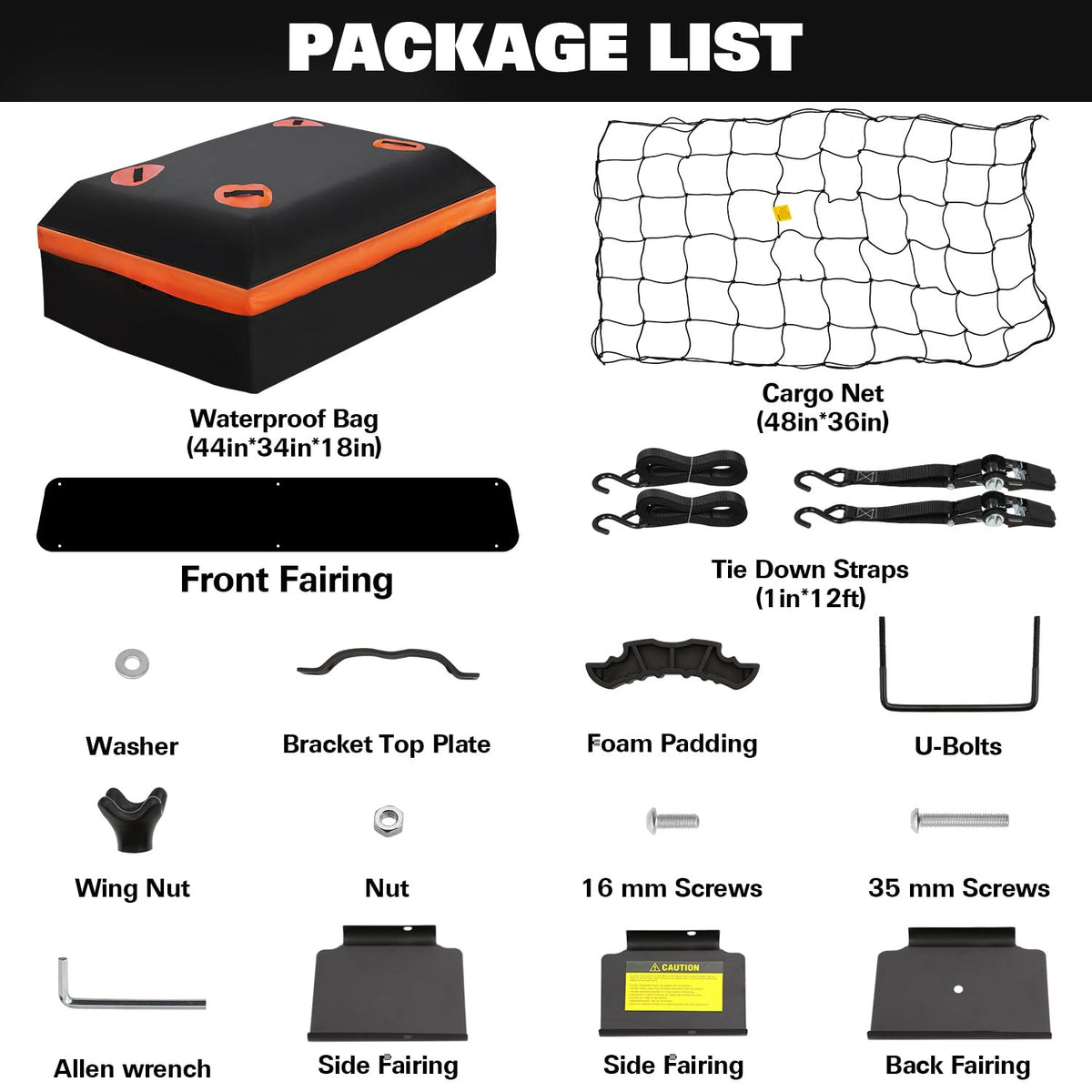 64" x 39" x 5" 200lb Heavy Duty Roof Rack Carrier Basket with Waterproof Bag B79296