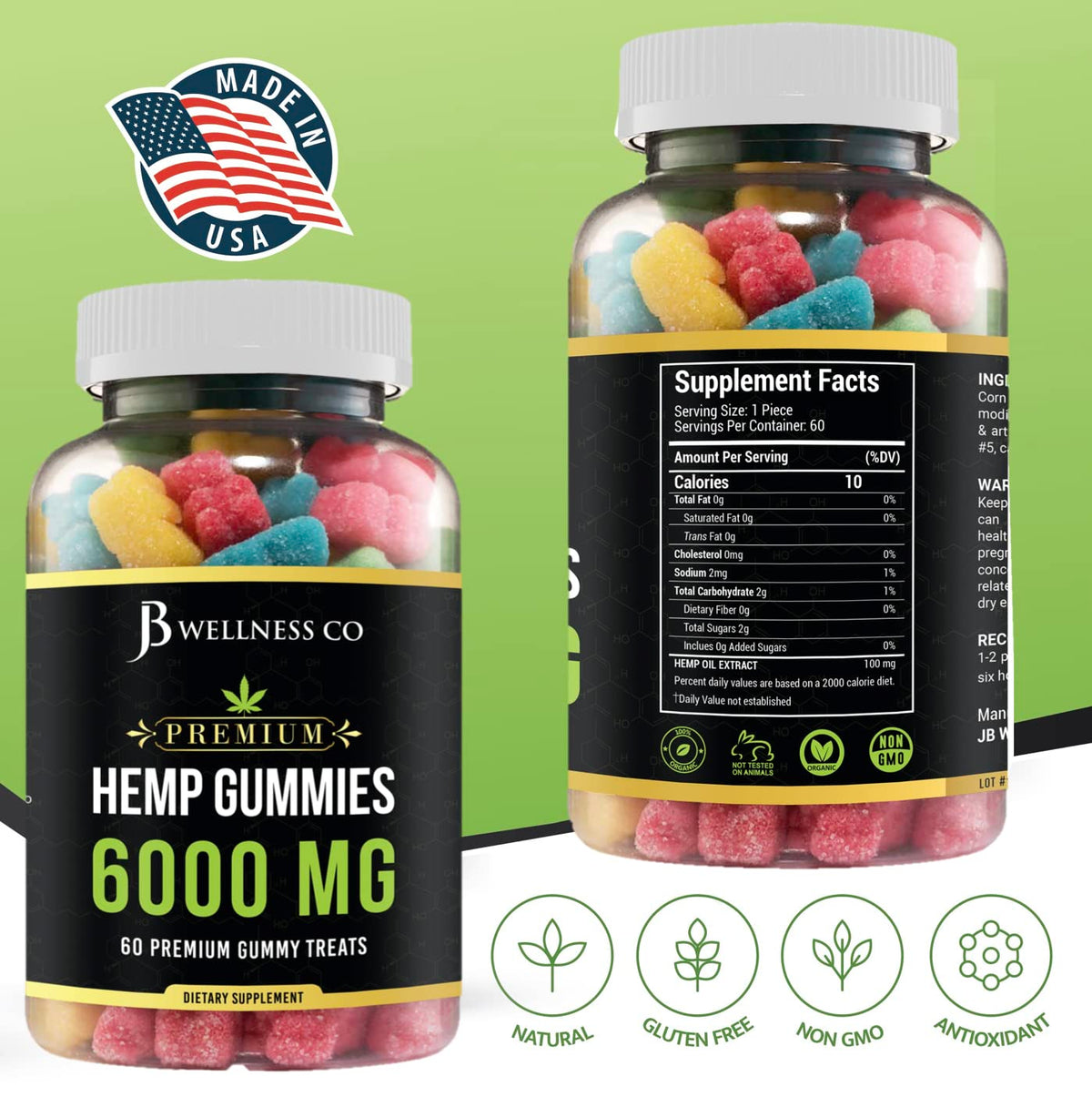 Hemp Gummies with Hemp Oil 2-Pack S996585