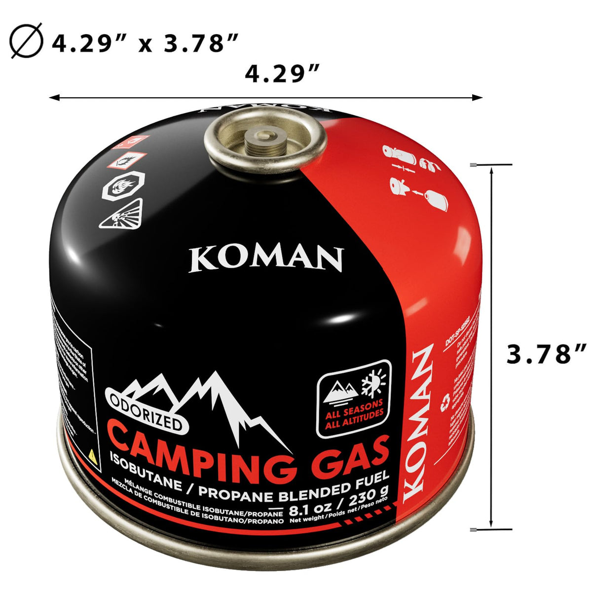 230 Gram Isobutane Butane Propane Camping Fuel Canister Pack of 6 E819