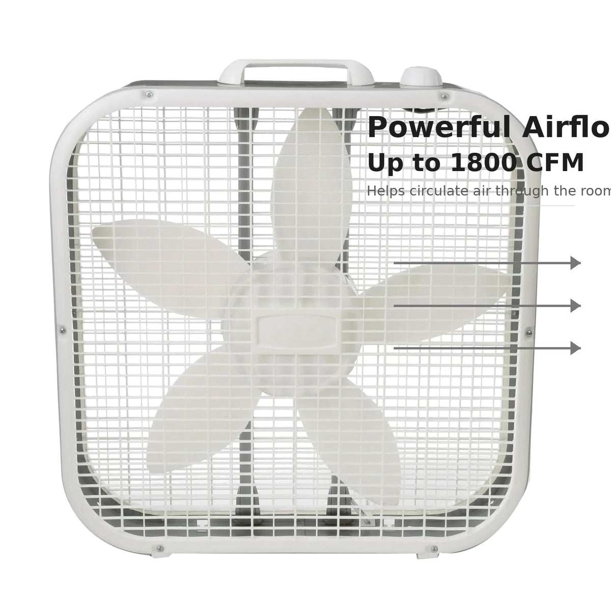 20 Inch 3 Speed Portable Floor Fan with Removable Grill, White A761