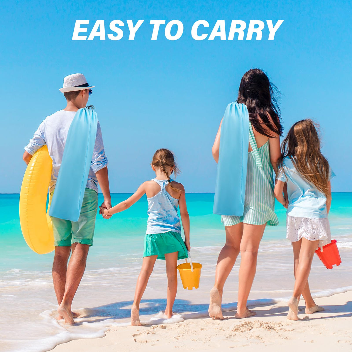 Portable Low Folding Beach Chairs Set of 2 Lightweight with Cup Holder Storage Pockets Carry Bag Blue F701498
