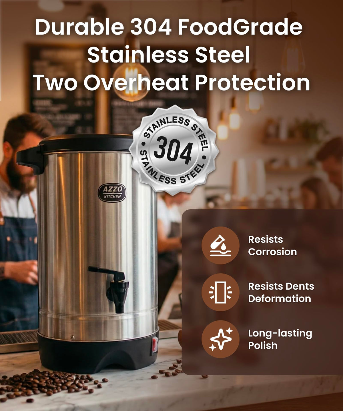 45-Cup Stainless Steel Electric Coffee Urn P2675