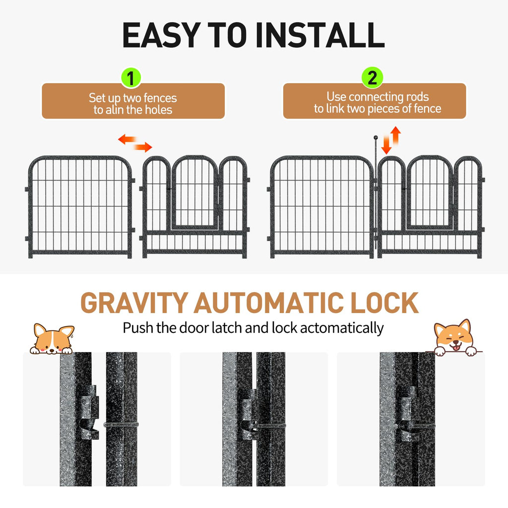 40in 16 Panels Heavy Duty Metal Dog Playpen A255