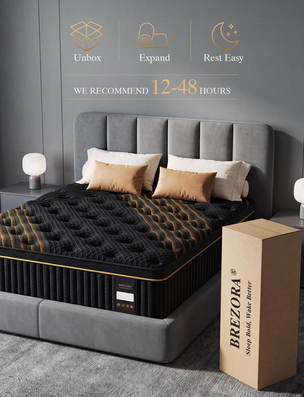 Full Size Firm 14 Inch Cooling Hybrid Mattress in a Box F83429