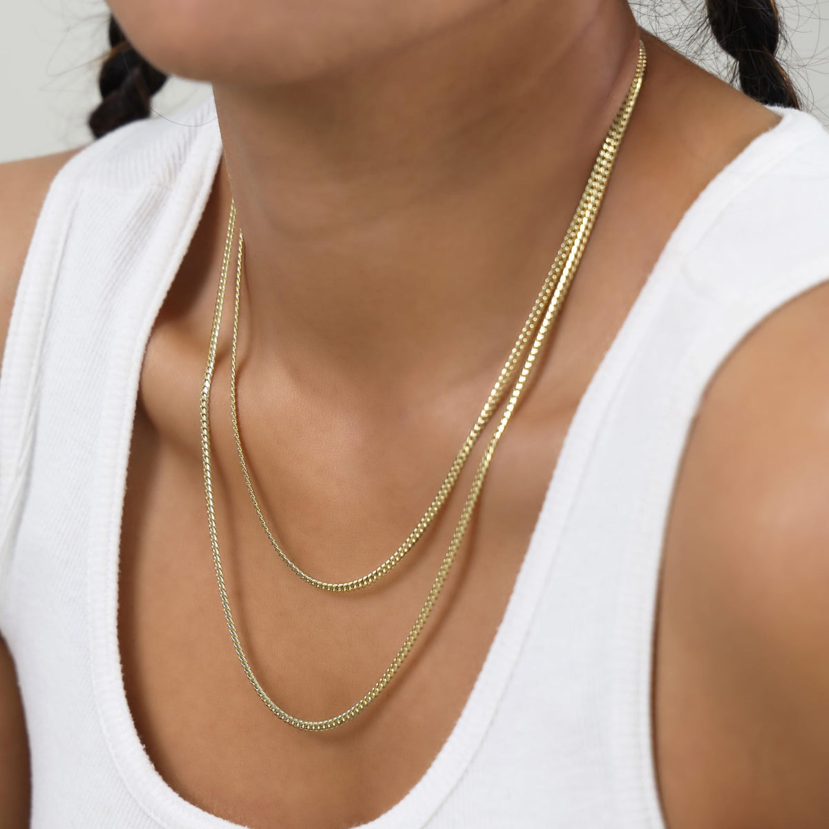 18k Yellow Gold Cuban Link Chain Necklace B40171