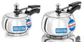 Stainless Steel Induction Gas Compatible Pressure Cooker Combo Set, Silver (1.5 litre and 3 litre) A13049