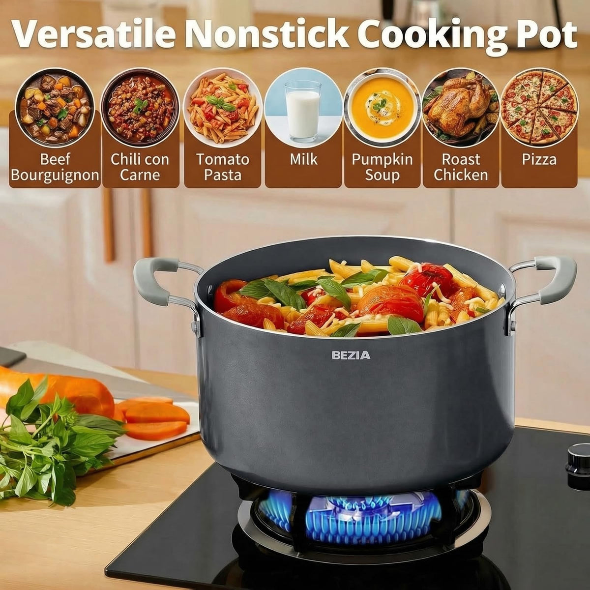 12QT Non Stick Ceramic Stock Pot with Lid K2661