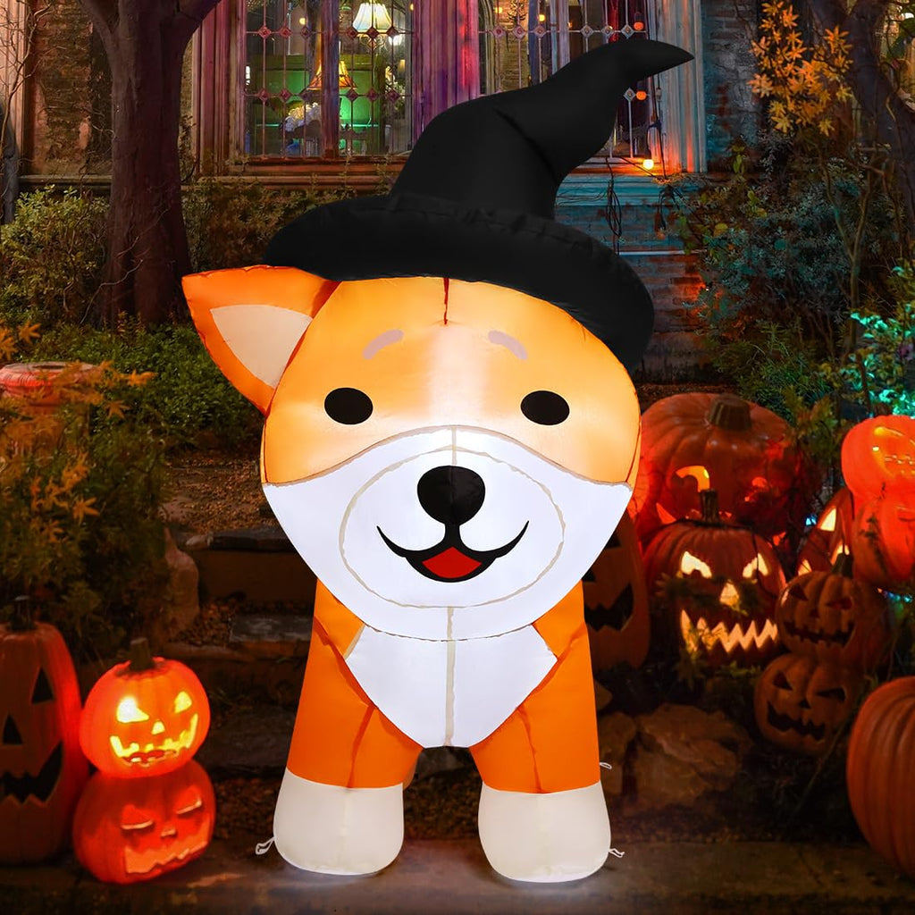 4 FT Halloween Inflatable Corgi Dog Outdoor Decorations T69412