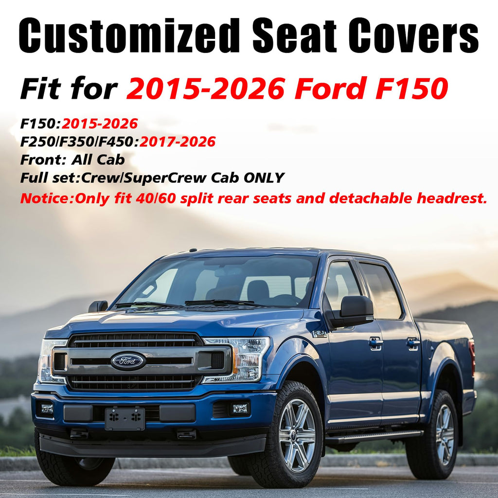 Leather Seat Covers Full Set Waterproof Custom Fit I15477