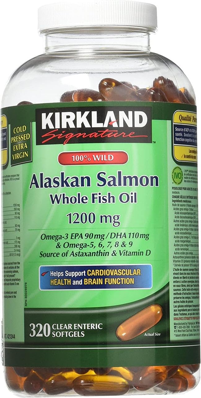 Wild Alaskan Salmon Oil 1200mg 320 Enteric Coated Softgels I4543