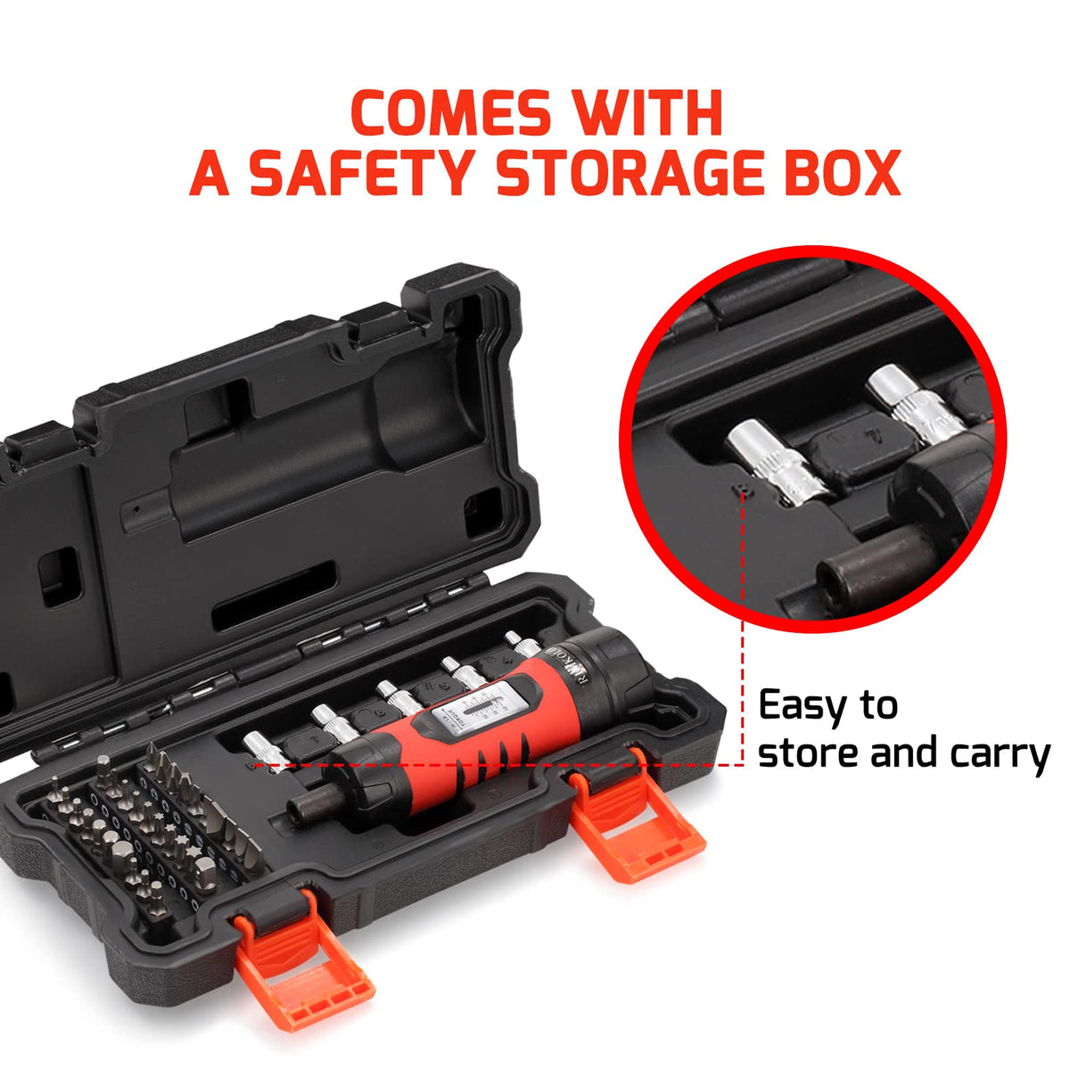 Torque Screwdriver Wrench Set with 29 S2 Alloy Bits & 5 Drive Sockets D799197