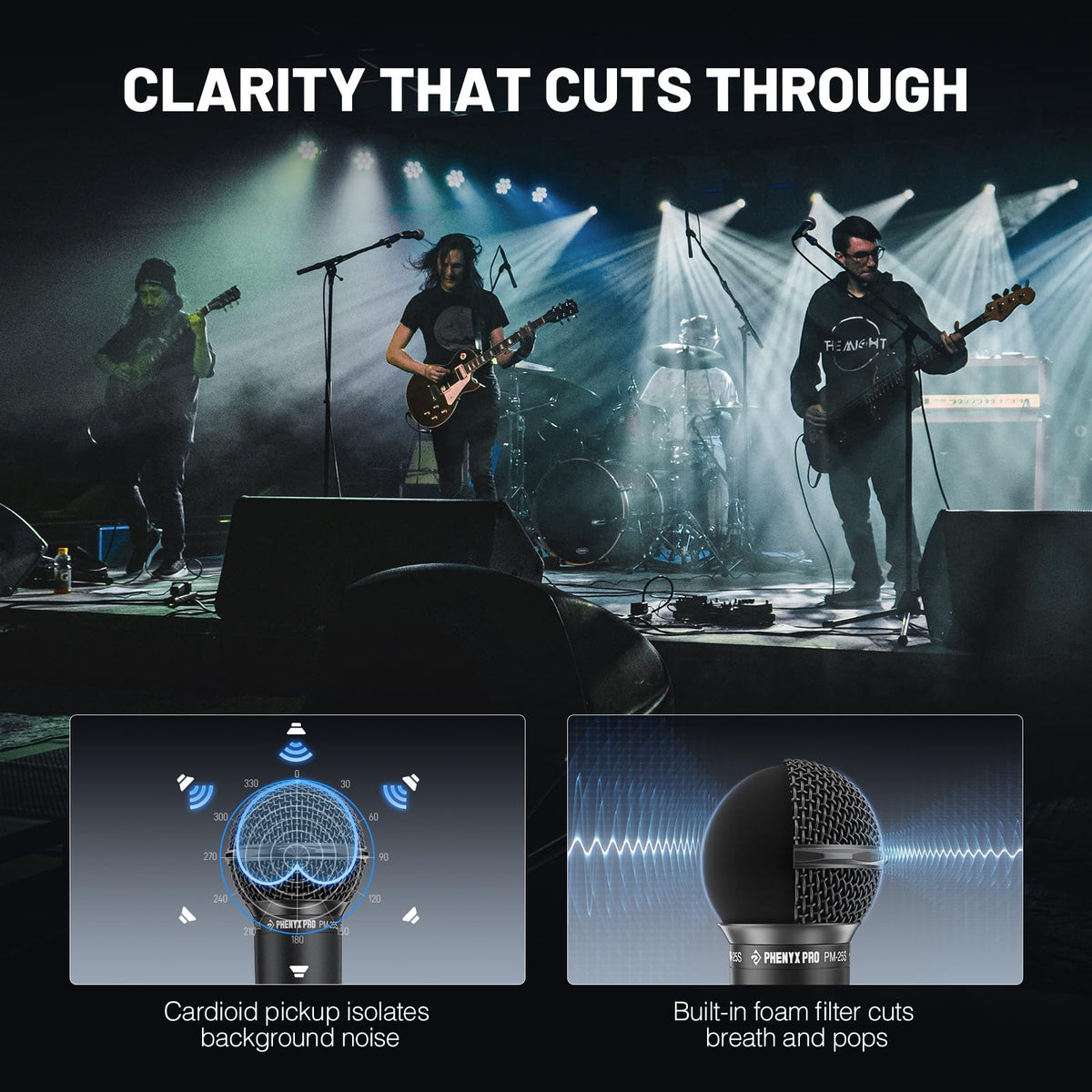 Cardioid Dynamic Wired XLR Microphone with On/Off Switch M4613