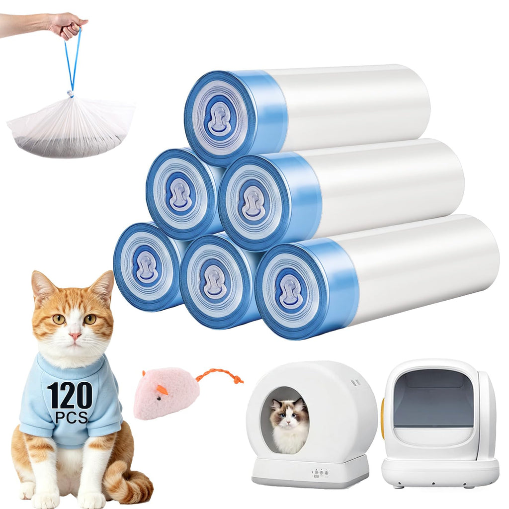 120 Count Drawstring Cat Litter Bags R74963