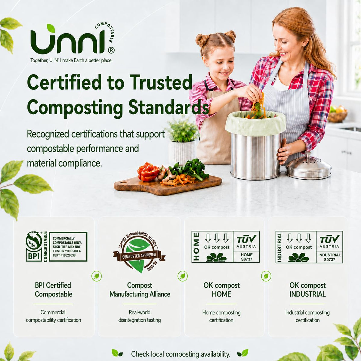 1.6 Gallon Compostable Bags with Easy-Tie Handles, 50 Count O40787