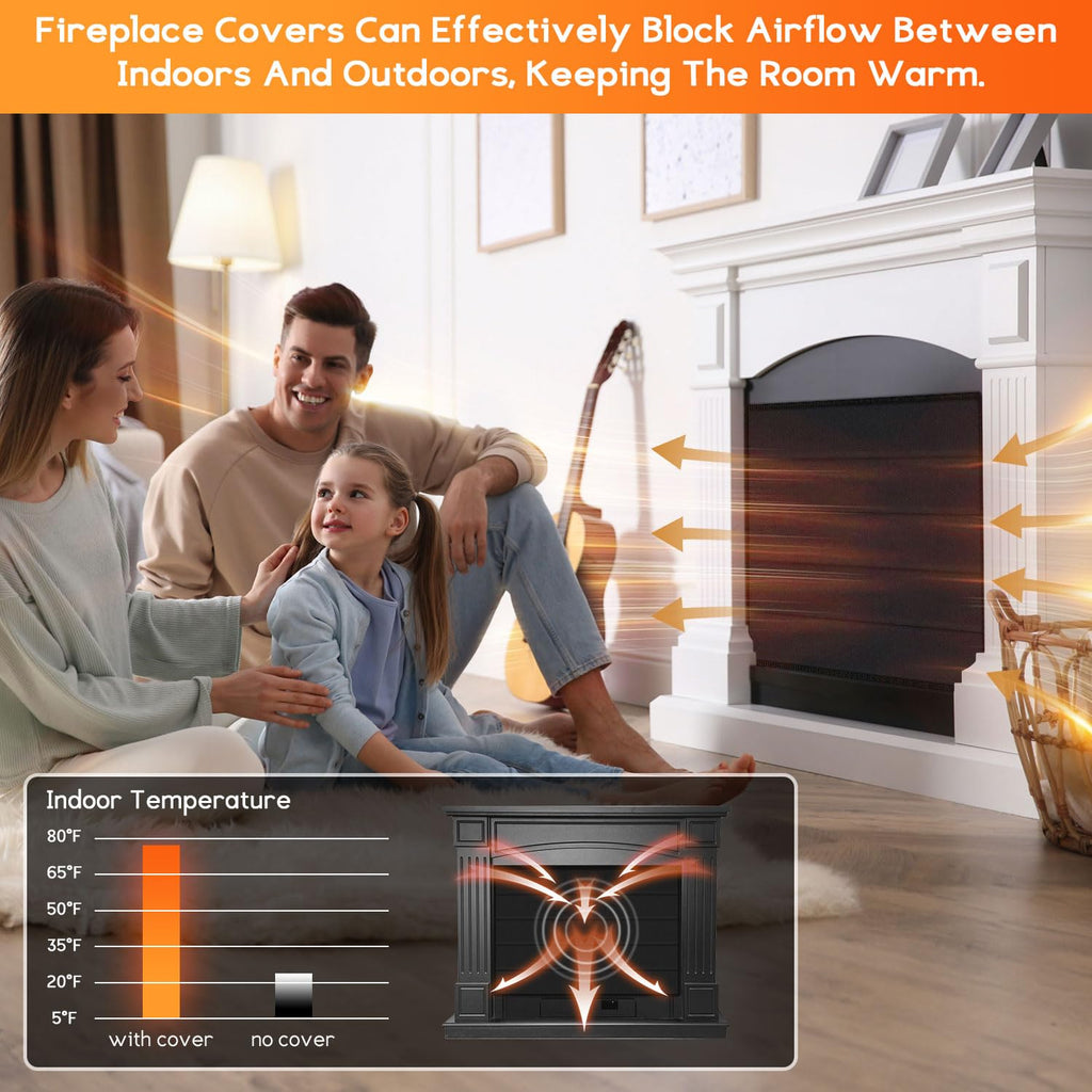 Magnetic Fireplace Cover Oxford Indoor Draft Stopper X7169