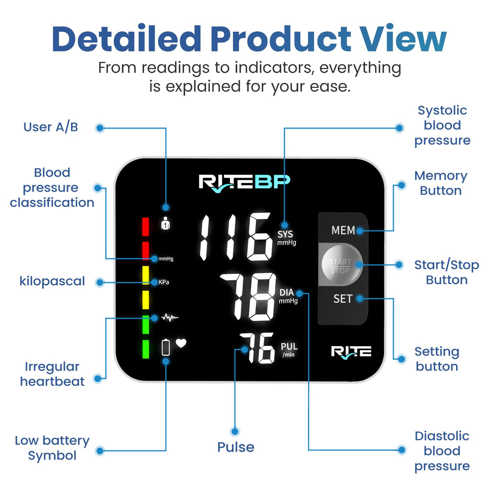 Digital Blood Pressure Monitor with 2 Large Arm Cuffs H803425