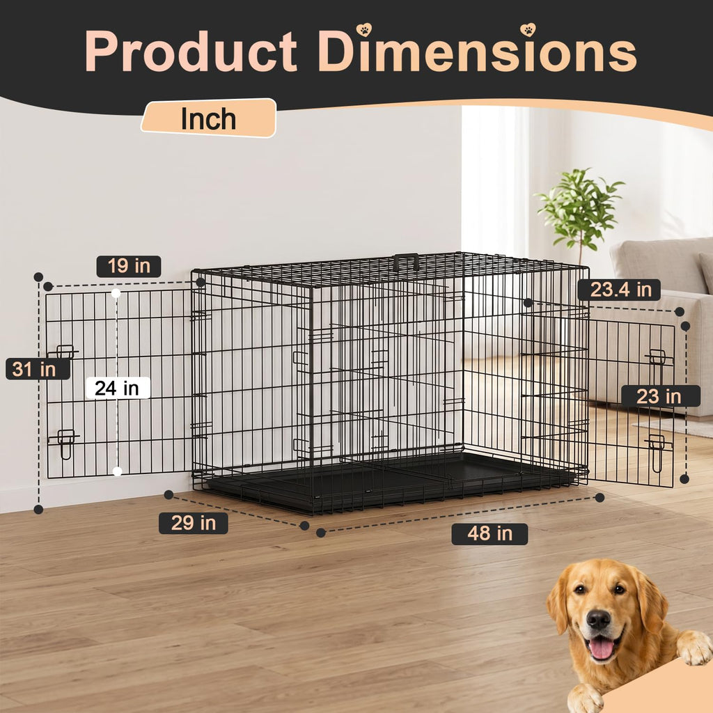 48" Double Door Crate Kennel with Divider S88368