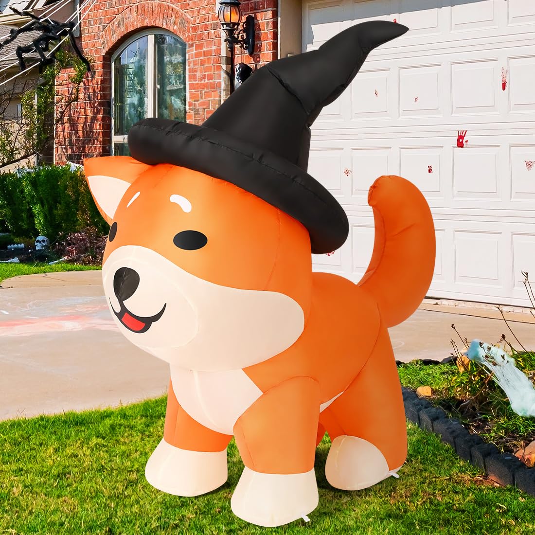 4 FT Halloween Inflatable Corgi Dog Outdoor Decorations T69412
