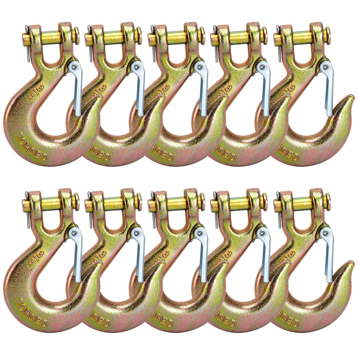 3/8 Chain Hooks with Safety Latch, 10 Pack L56283
