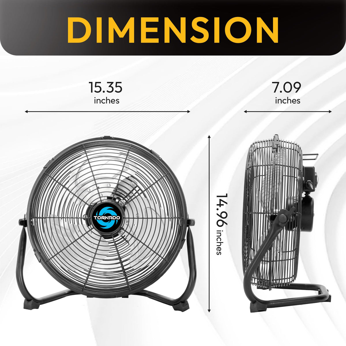 12 Inch 3-Speed High Velocity Metal Floor Fan K2015