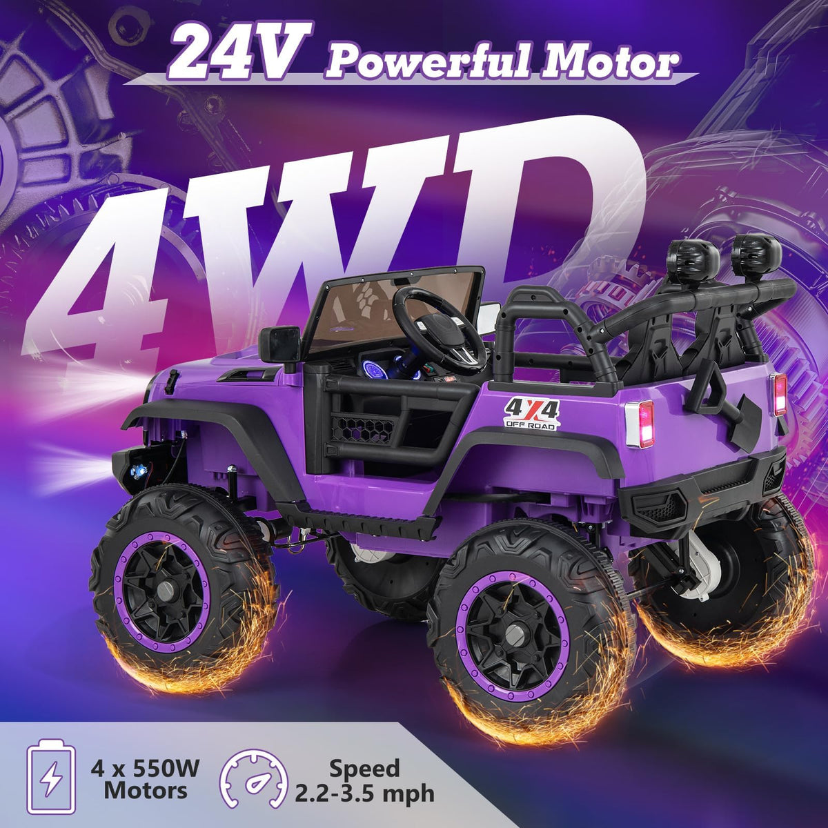 24V 2 Seater Kids' Electric Vehicle Truck with Remote Control J947428