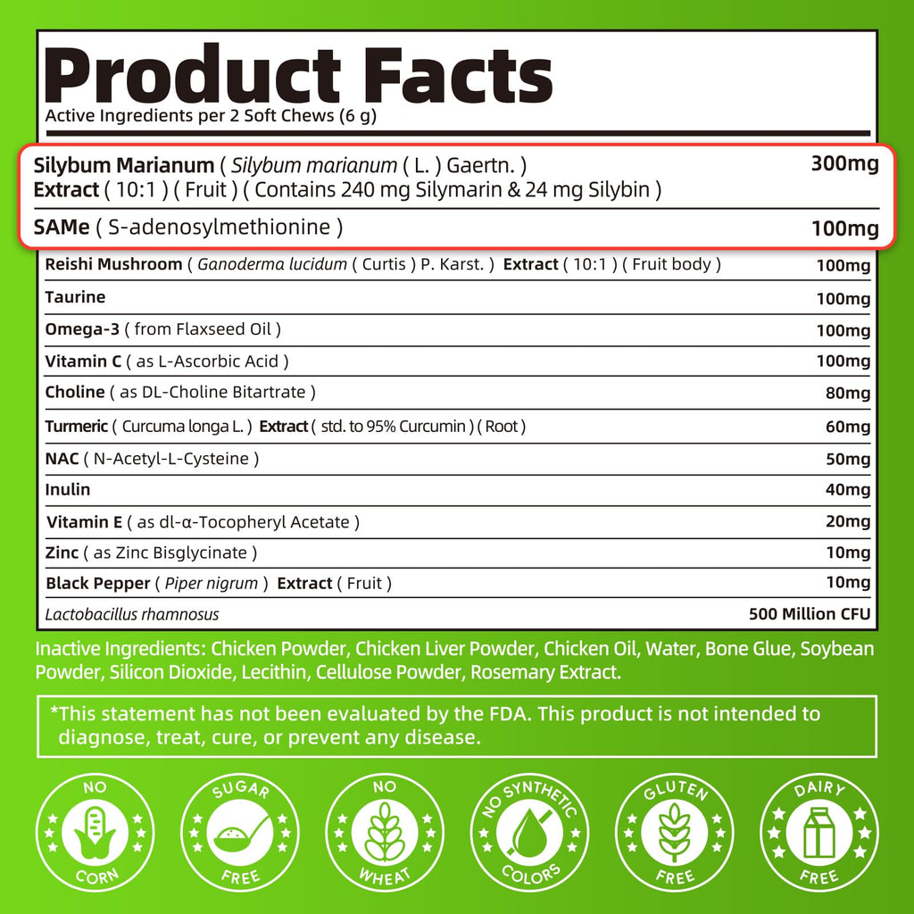 Dog Liver Support Chews with Milk Thistle V9236