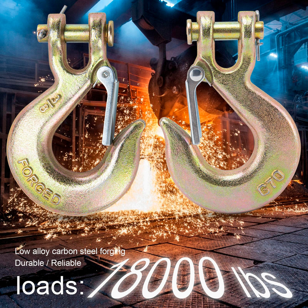 3/8 Chain Hooks with Safety Latch, 10 Pack L56283