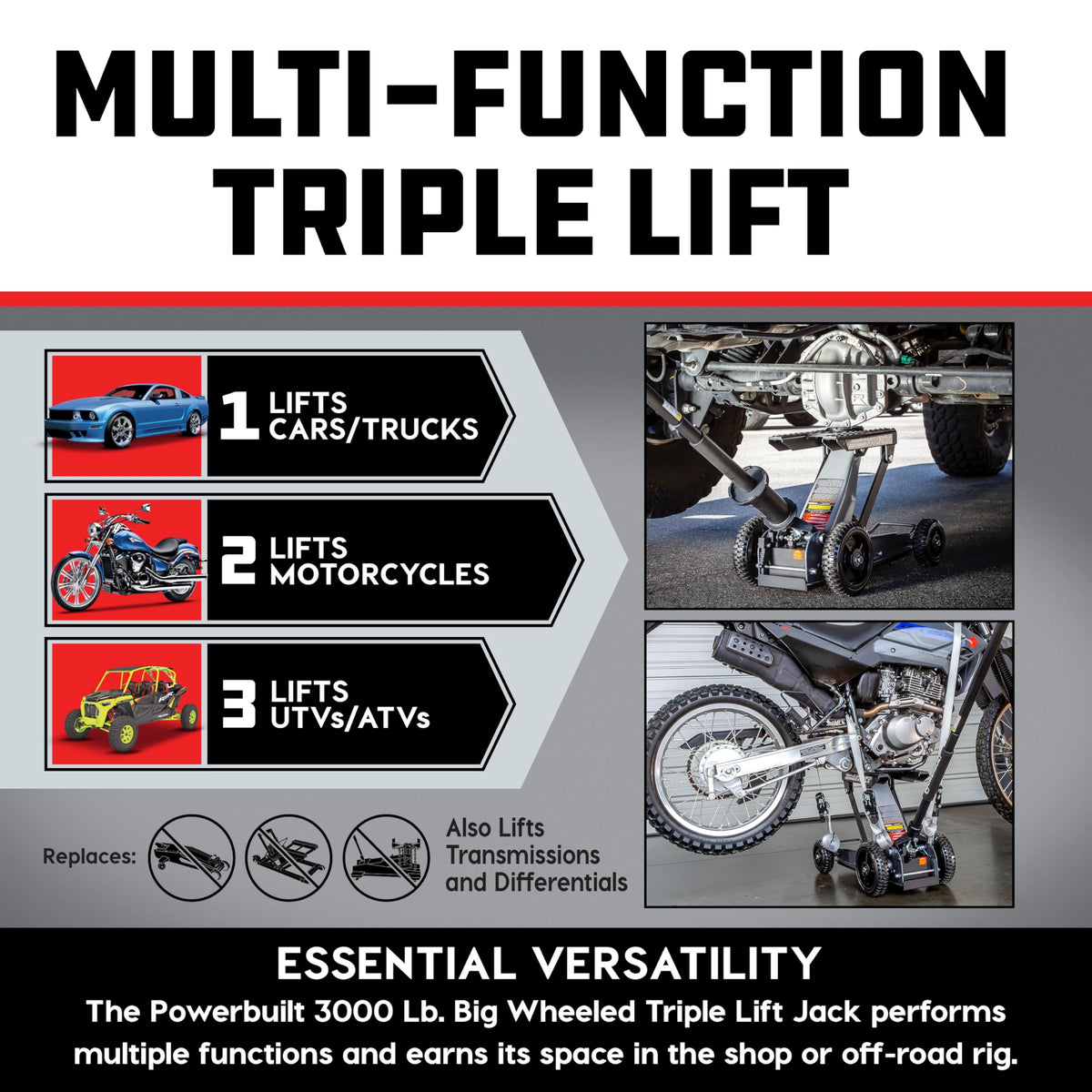 3 Ton Triple Lift Garage Jack J70691