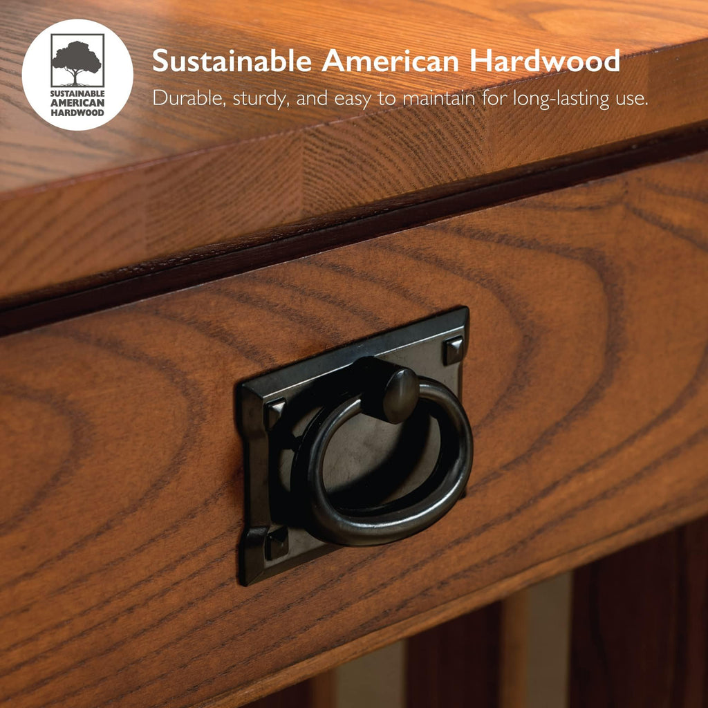 Transitional Solid Ash Console Table with 2 Drawers B547