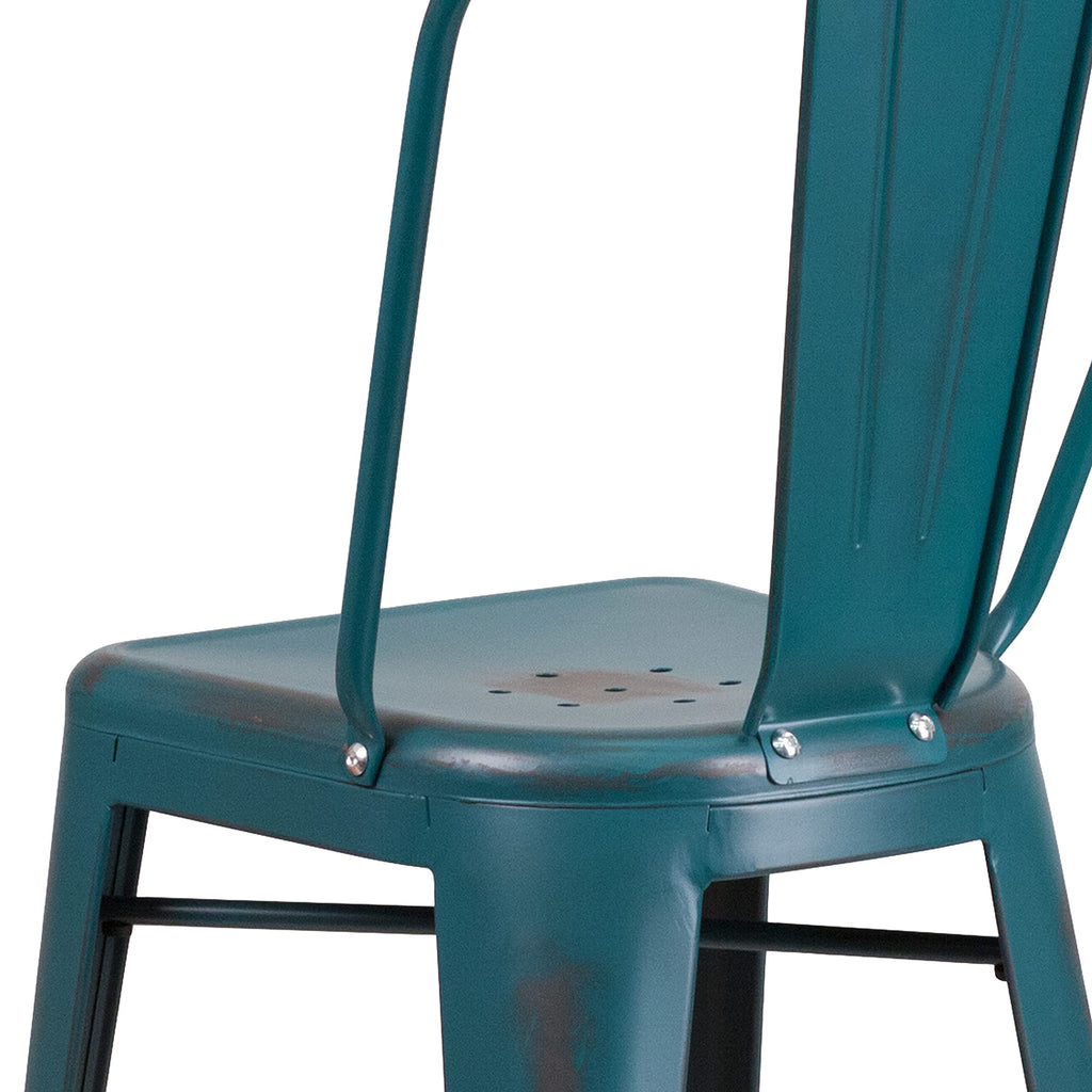 30" Metal Counter Stool with Footrest D462