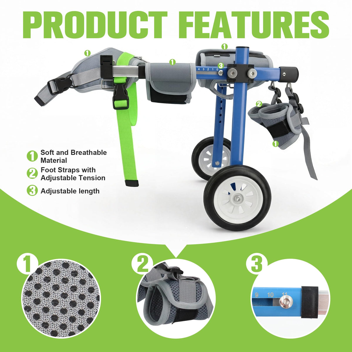 Adjustable Dog Wheelchair for Back Legs S873949