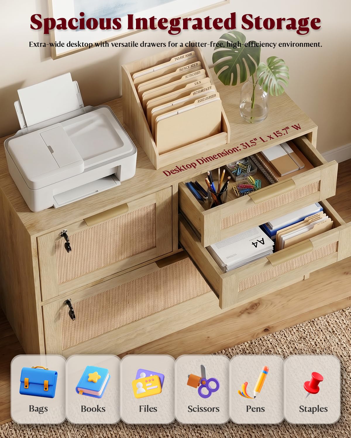 4 Drawer File Cabinet with Lock P386