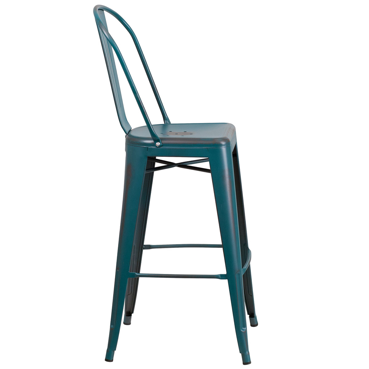 30" Metal Counter Stool with Footrest D462