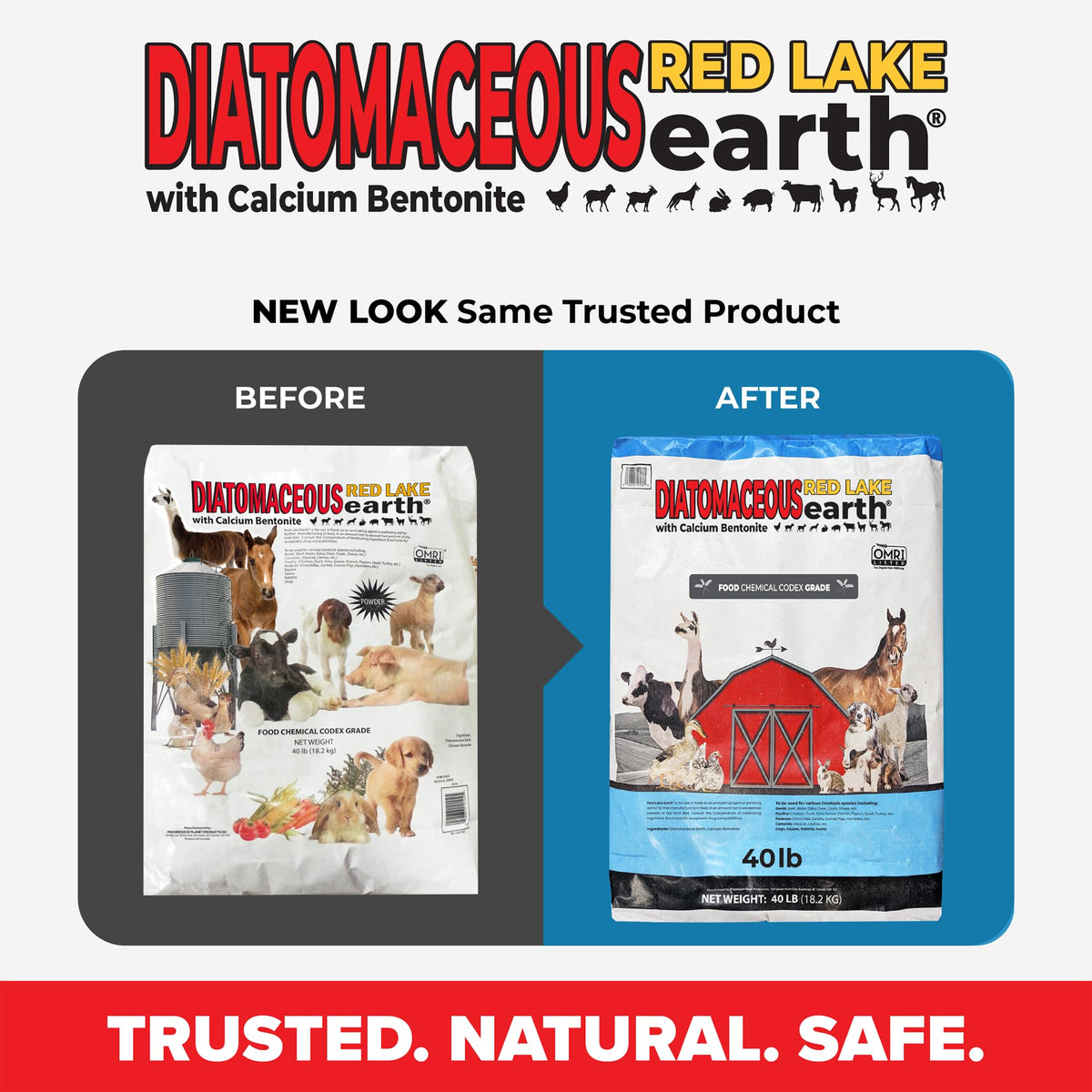 Red Lake Earth Diatomaceous Calcium Bentonite Animal Feed Additive 40Lbs E674