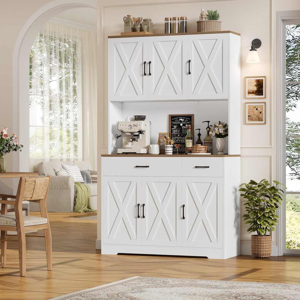 White Kitchen Pantry Storage Cabinet S67805