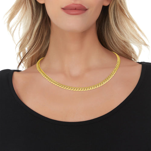 10k Yellow Gold 6mm Cuban Link Chain Necklace V12578
