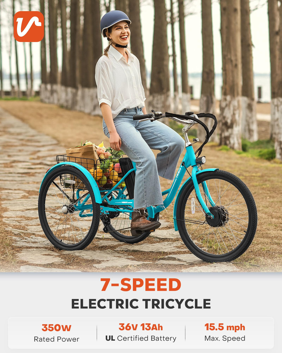 26 in 7 Speed Electric Trike with 36V 13Ah Battery X701304