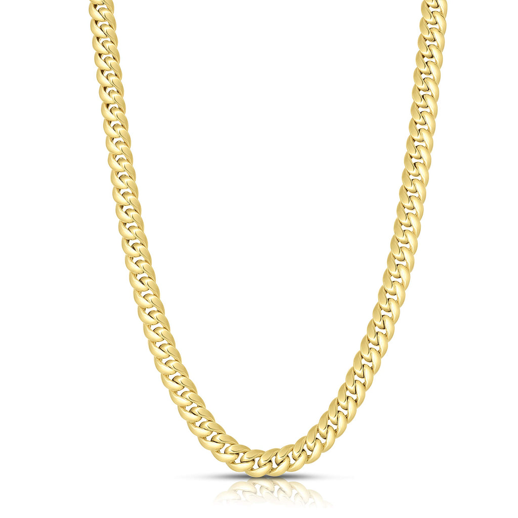 10k Yellow Gold 6mm Cuban Link Chain Necklace V12578