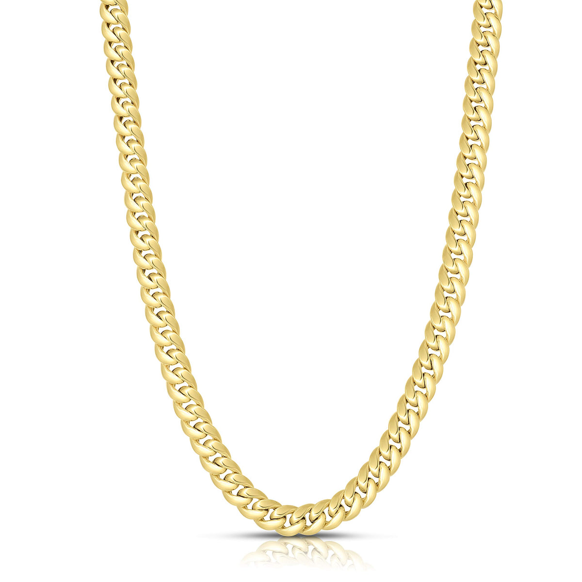 10k Yellow Gold 6mm Cuban Link Chain Necklace V12578