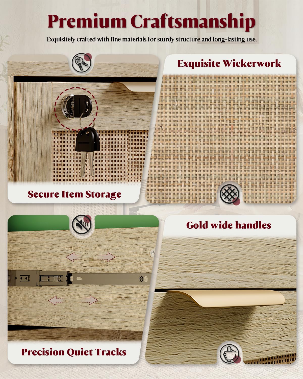 4 Drawer File Cabinet with Lock P386