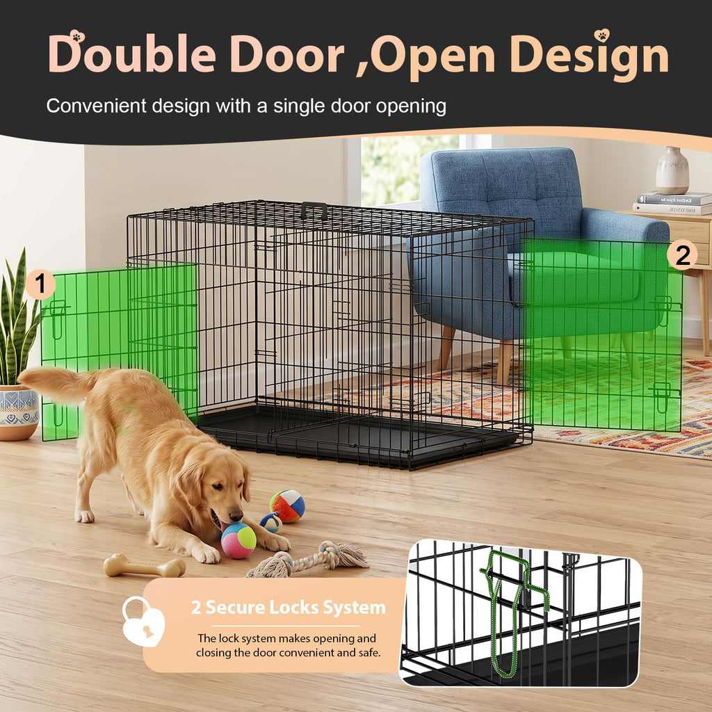 48" Double Door Crate Kennel with Divider S88368