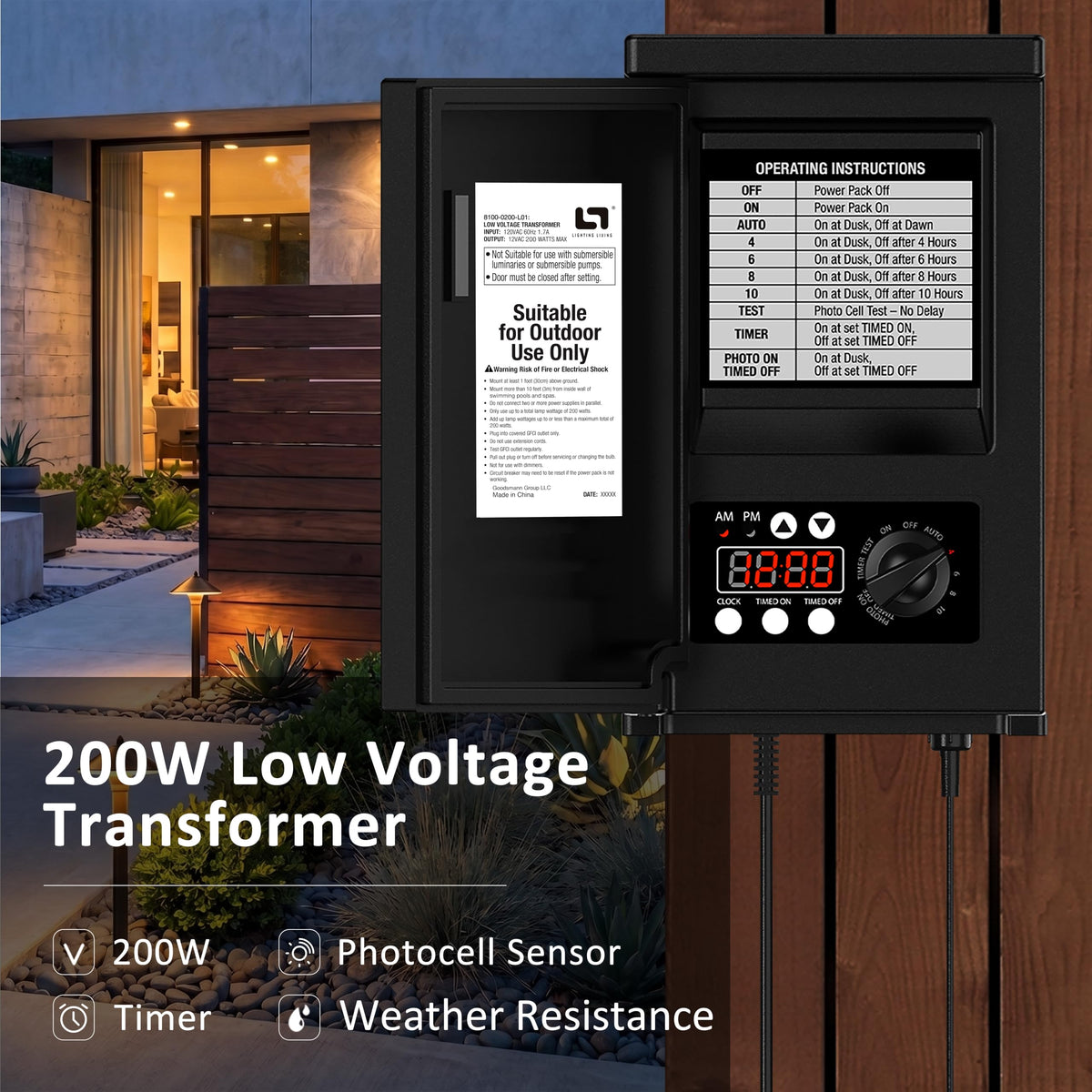 200W Low Voltage Landscape Transformer R495