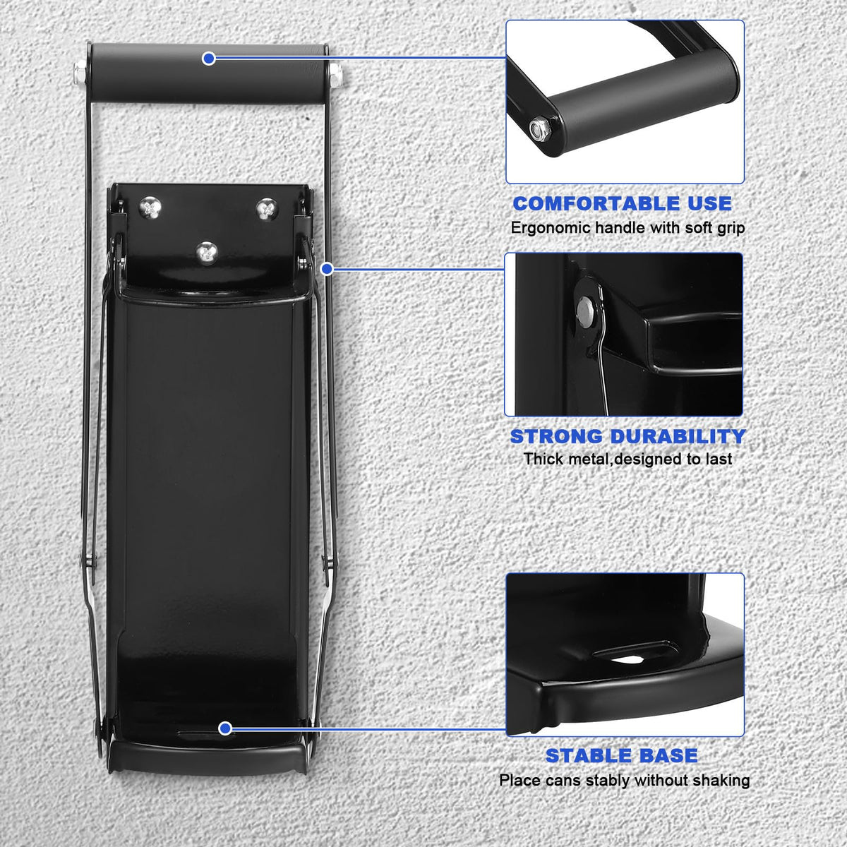 Heavy Duty Wall Mounted Soda Can Crusher with Bottle Opener U877