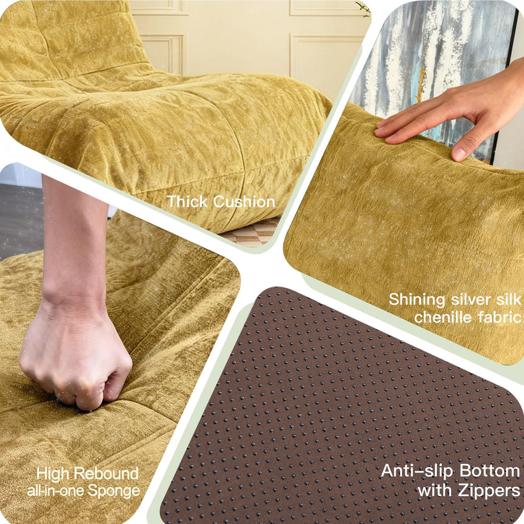 Yellow Memory Foam Bean Bag Chair D7324