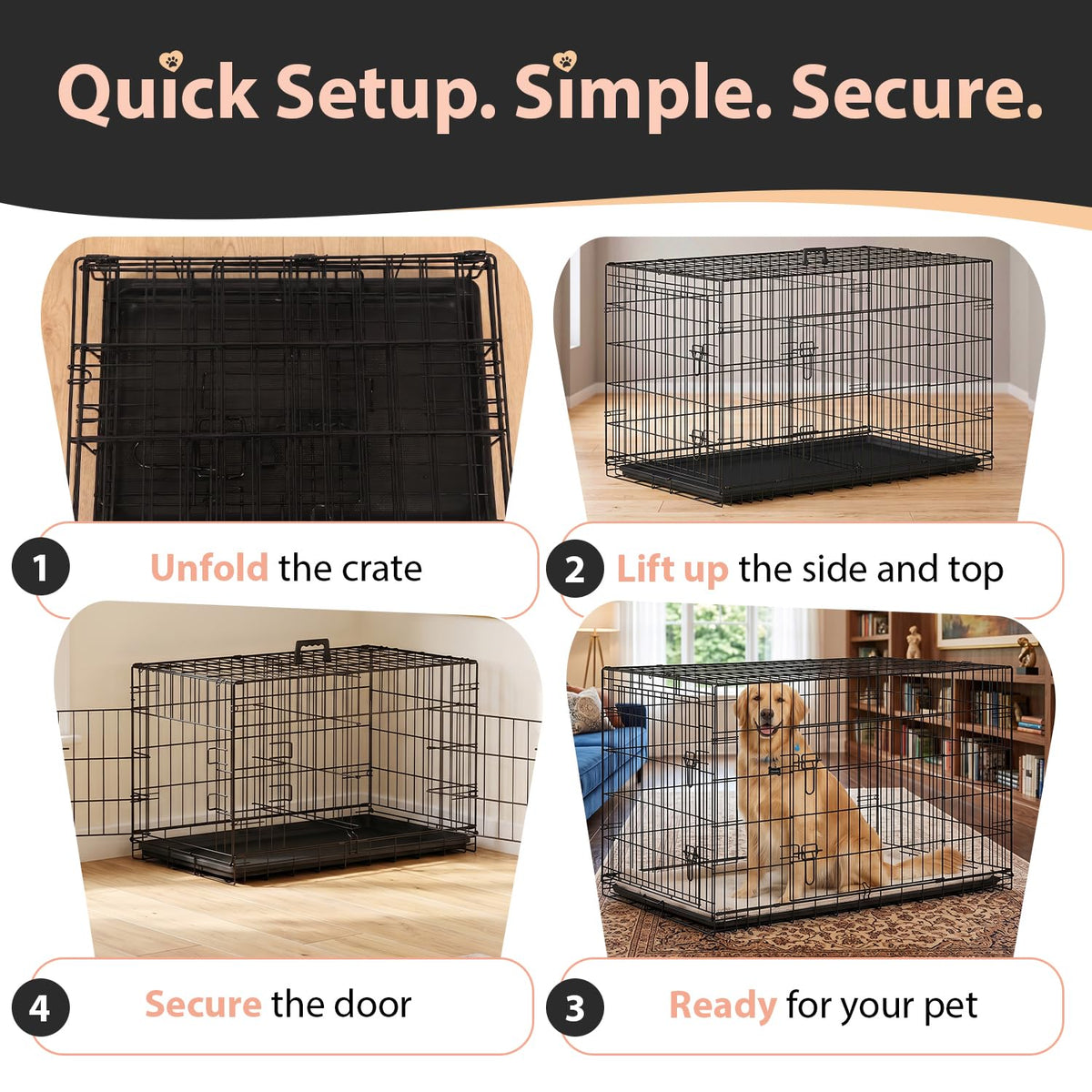 48" Double Door Crate Kennel with Divider S88368