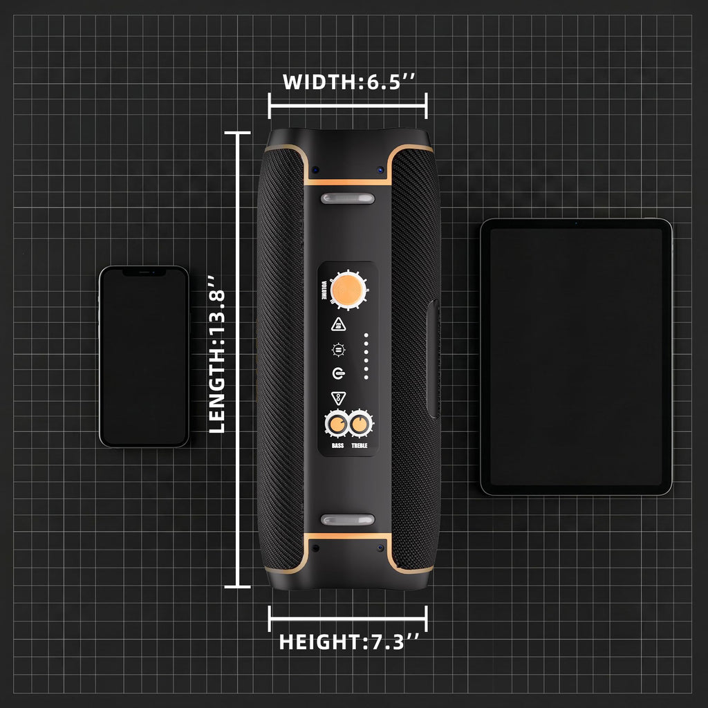 Portable Bluetooth Speaker, 120W Peak, 28-Hour Playtime F50730