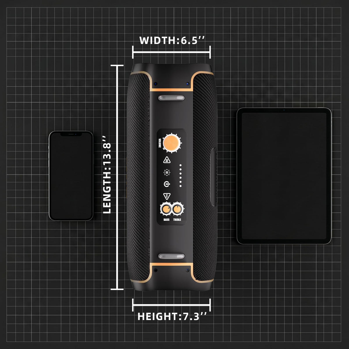 Portable Bluetooth Speaker, 120W Peak, 28-Hour Playtime F50730