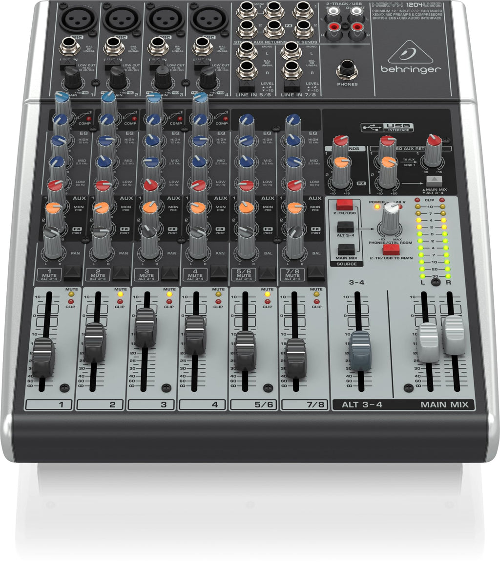 12-Input 2/2-Bus Mixer with Mic Preamps and USB Audio Interface F323