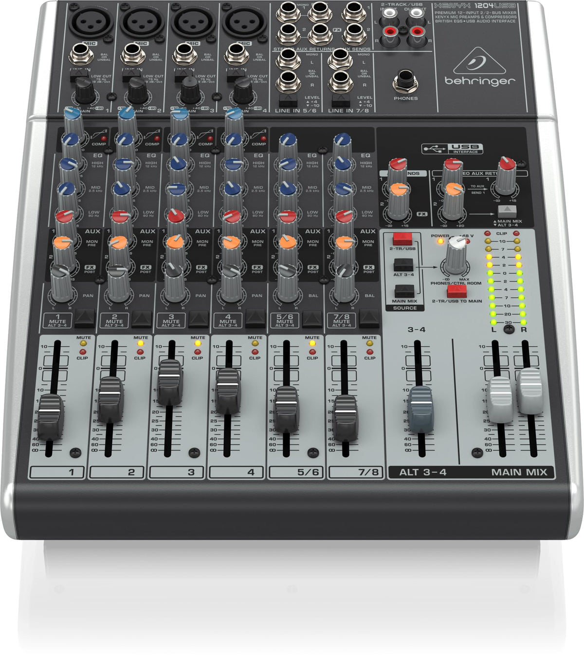 12-Input 2/2-Bus Mixer with Mic Preamps and USB Audio Interface F323