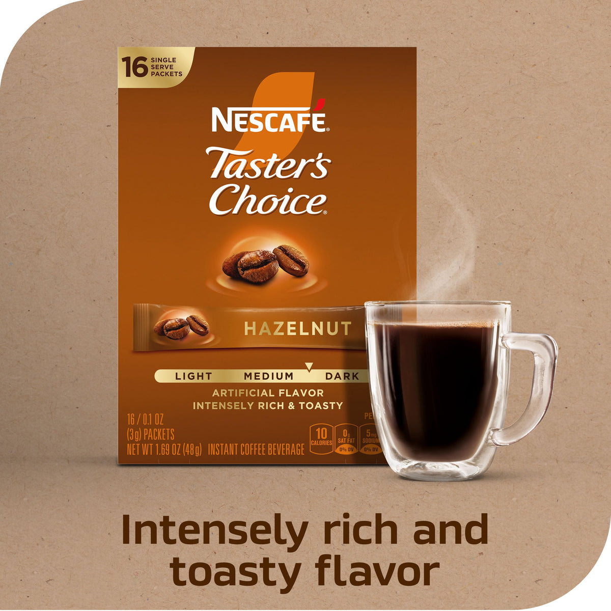 Hazelnut Flavored Coffee 8 Boxes 128 Packets E282508